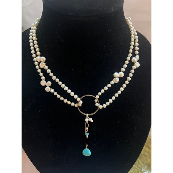 VTG Auth Mix Pearl Freshwater Pearl Necklace Bracelet Goldplated Charm Extender - Picture 13 of 13